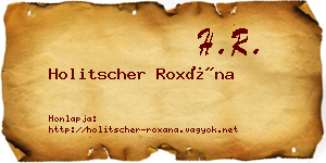 Holitscher Roxána névjegykártya